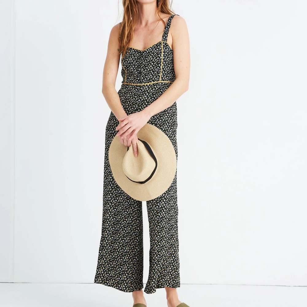 MADEWELL Women's Black Floral Jumpsuit SIZE 16